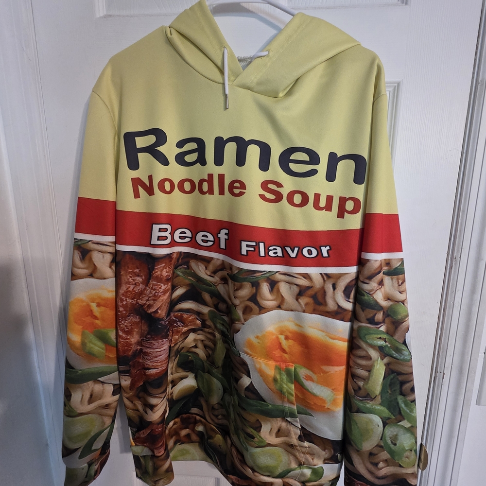 Ramen Noodle Soup Graphic Hoodie - Yellow
